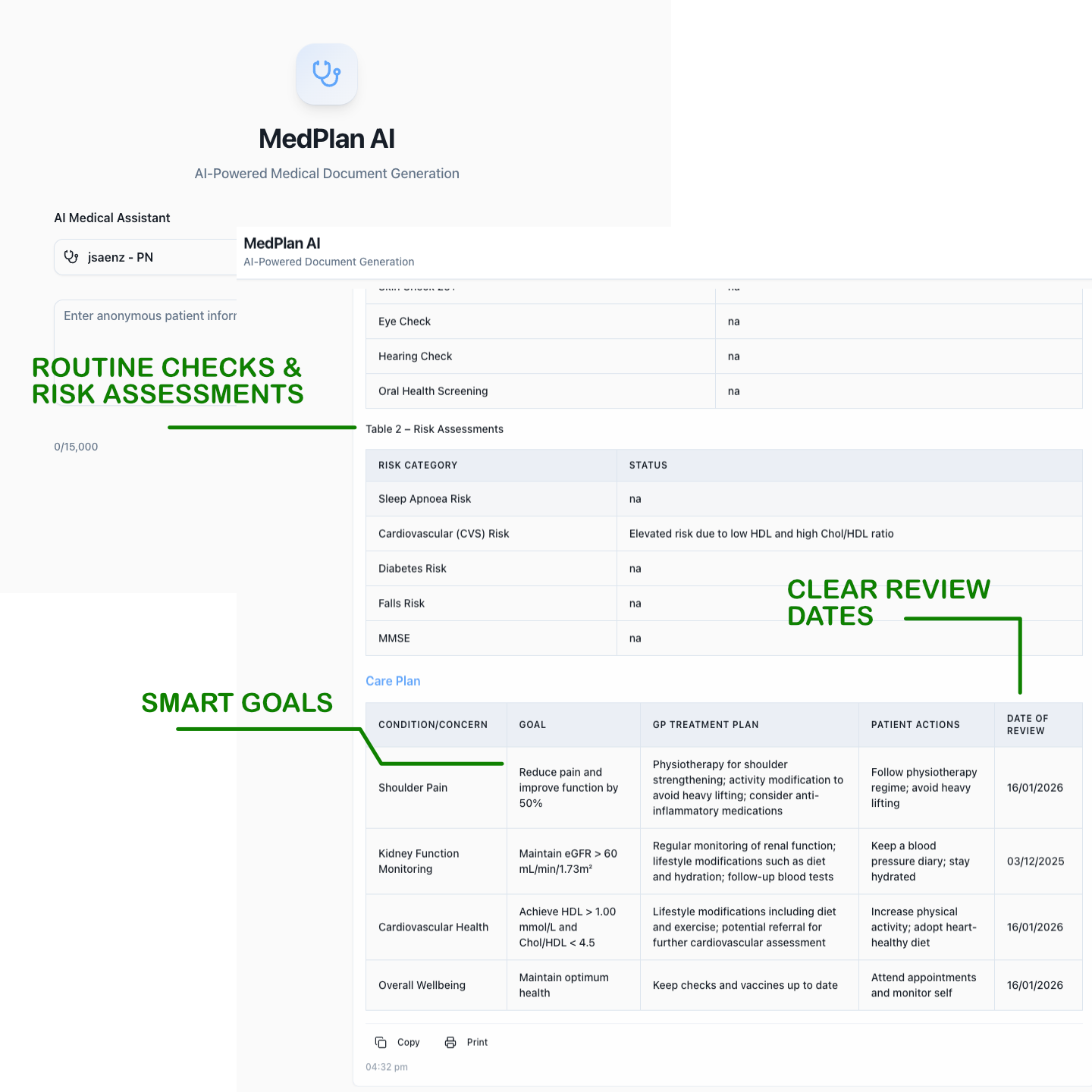 MedPlan AI - Patient care planning automation for GP clinics